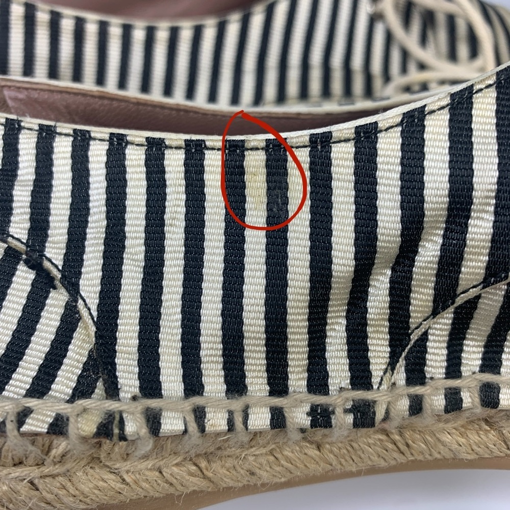 Tabitha Simmons Dolly Silk Striped Espadrille Lace-Up Flats - Picture 13 of 14